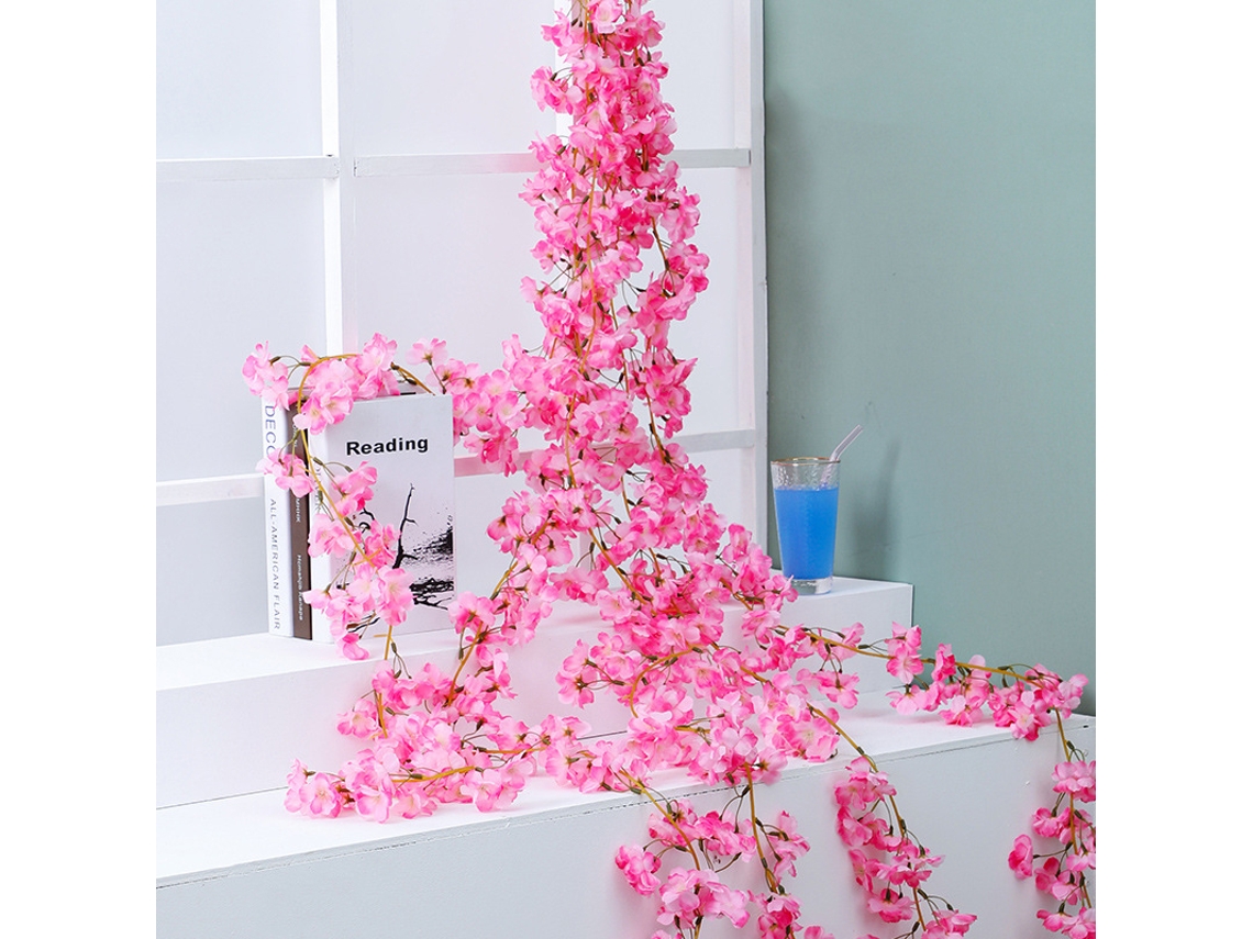 Corona Artificial De Flores De Cerezo Sakura De 1,8 M Con 135 Flores Rosas Para Decoración Del Hogar Y La Oficina.