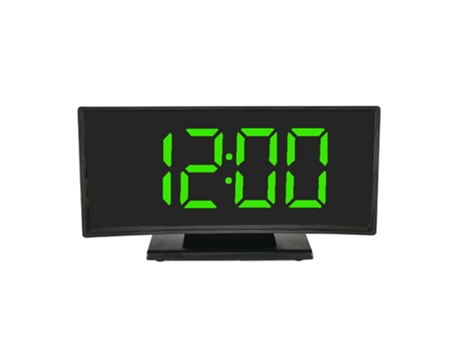 ELKUAIE Despertador digital LED de pantalla grande, reloj electrónico, reloj despertador curvo a la moda