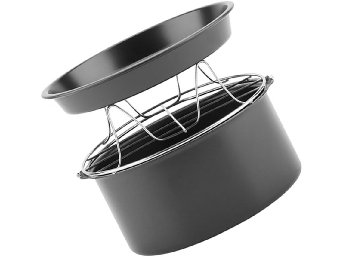Té, Para Cocina, Accesorios Para Freidora De Aire Bandeja Redonda Antiadherente Para Hornear En Acero Duradero Para
