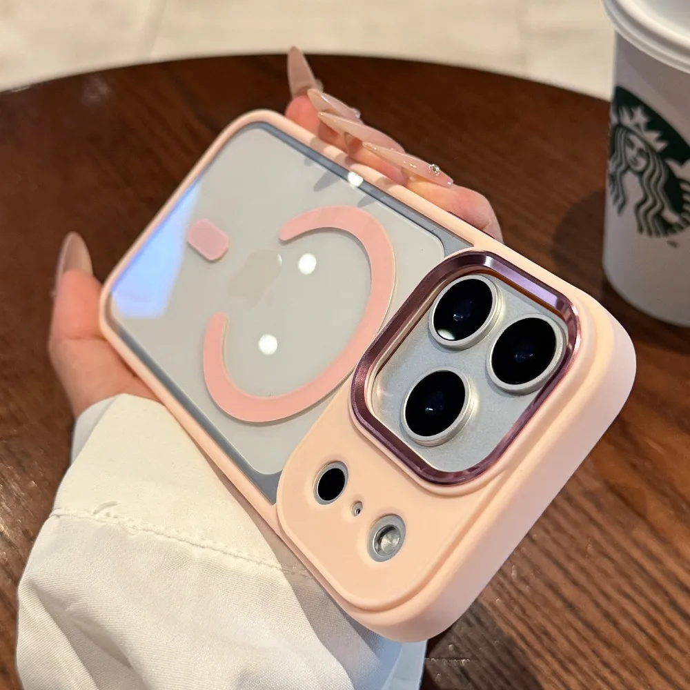 (iphone 15 Pro Max, Rosa) Funda Para Iphone Con Carga Magnética Magsafe Y Protección Contra Golpes.