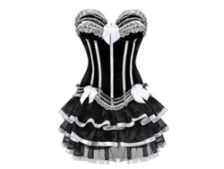 Conjunto Sexy De Corsé Sobre El Busto Y Falda Tutú Para Mujer, Tallas S-6xl, Lazo De Corsé, Poliéster Y Elastano.