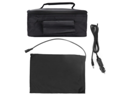 TRUYUETY Horno microondas portátil 12 V Mini coche eléctrico Calentamiento rápido Caja de picnic para viajes Camping Cocina Alimentos Negro
