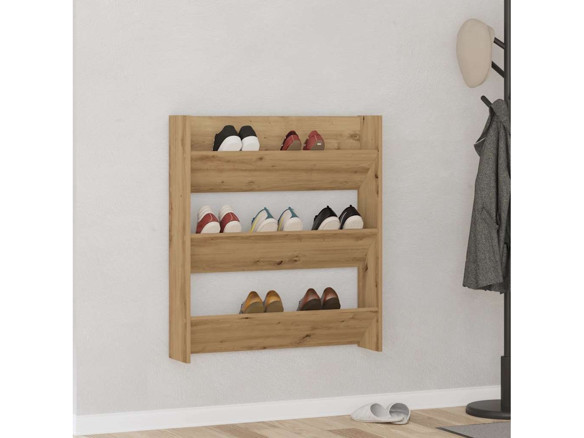 Zapatero | Armario Zapatero De Pared Madera Ingeniería Roble Artisan 80x18x90 Cm