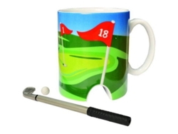 Taza de golf creativa de 2026 con palo y pelota en miniatura para practicar en la oficina: un regalo innovador para golfistas.