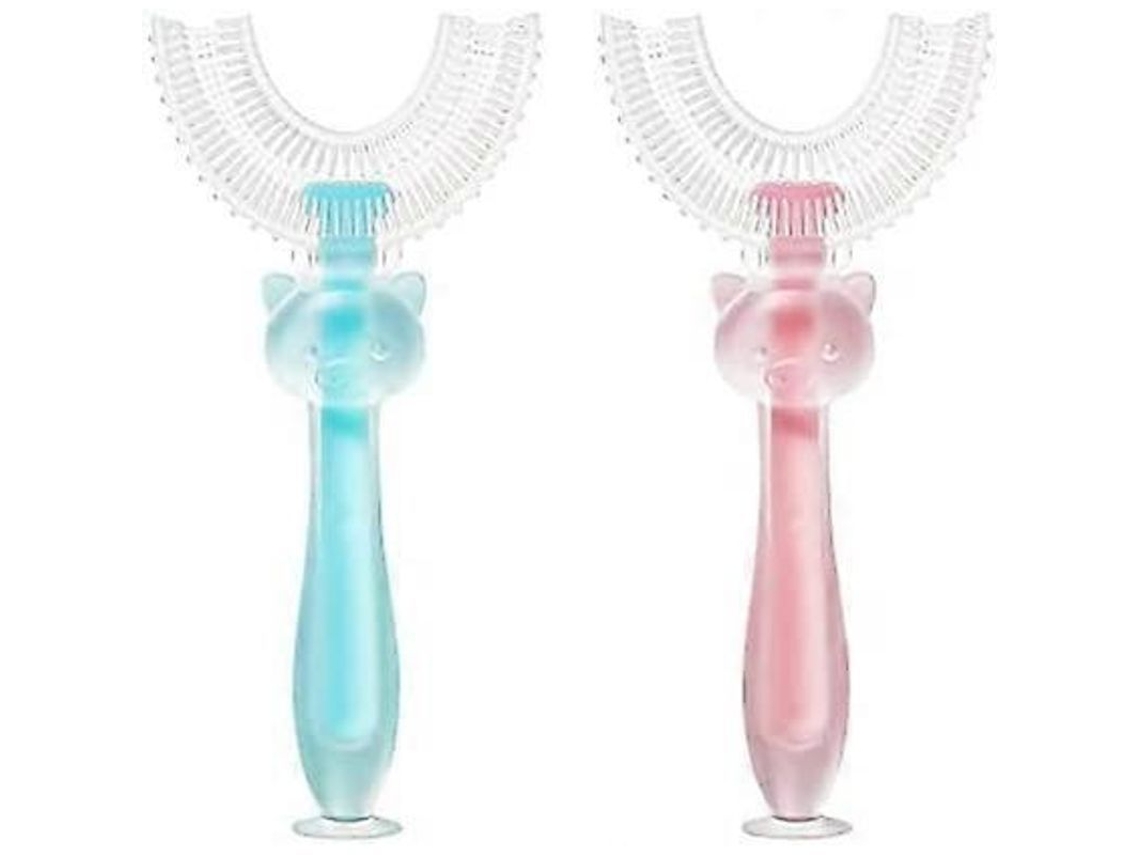 2 Cepillos De Dientes En Forma De U Para Niños, Cerdas De Silicona, Masaje De Encías, Limpieza Profunda.