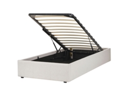 Cama con somier BELIANI Dinan de Poliéster Beige 97x214x31