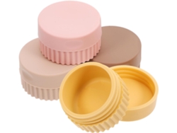 Conjunto De 4 Recipientes De Silicone Impermeáveis Para Cremes E Joias.
