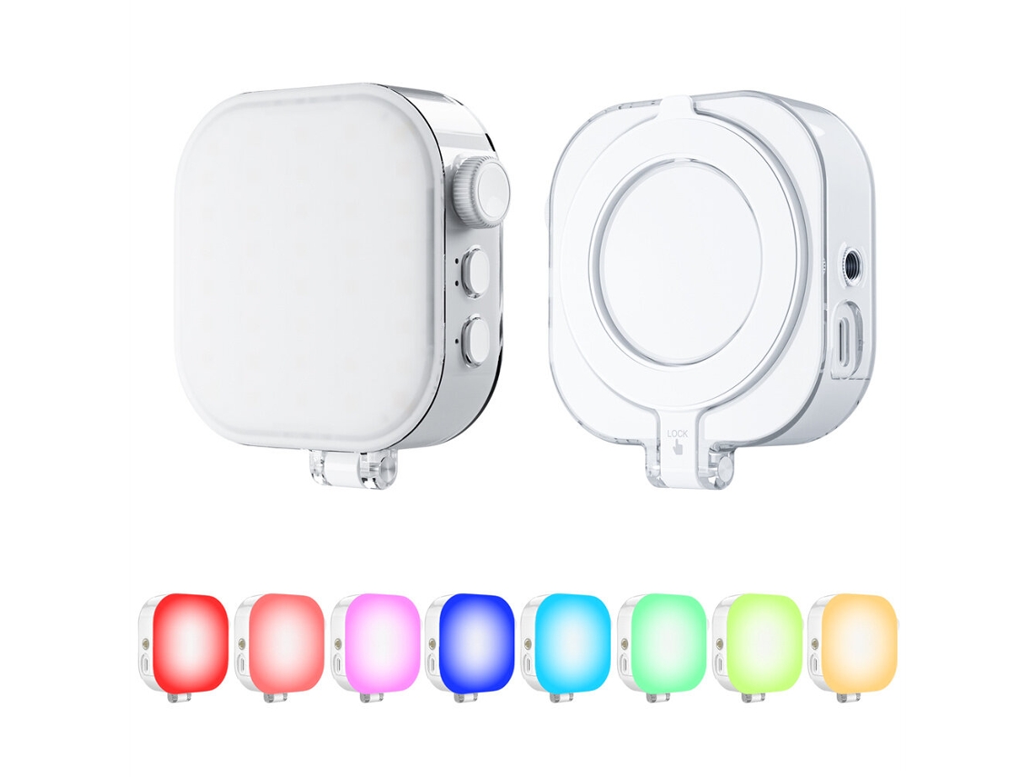 Telesin Luz Relleno Magnética Rgb Full Color 2500k-9000k Led Portátil Batería 2000mah Fotografía Transmisión Vivo