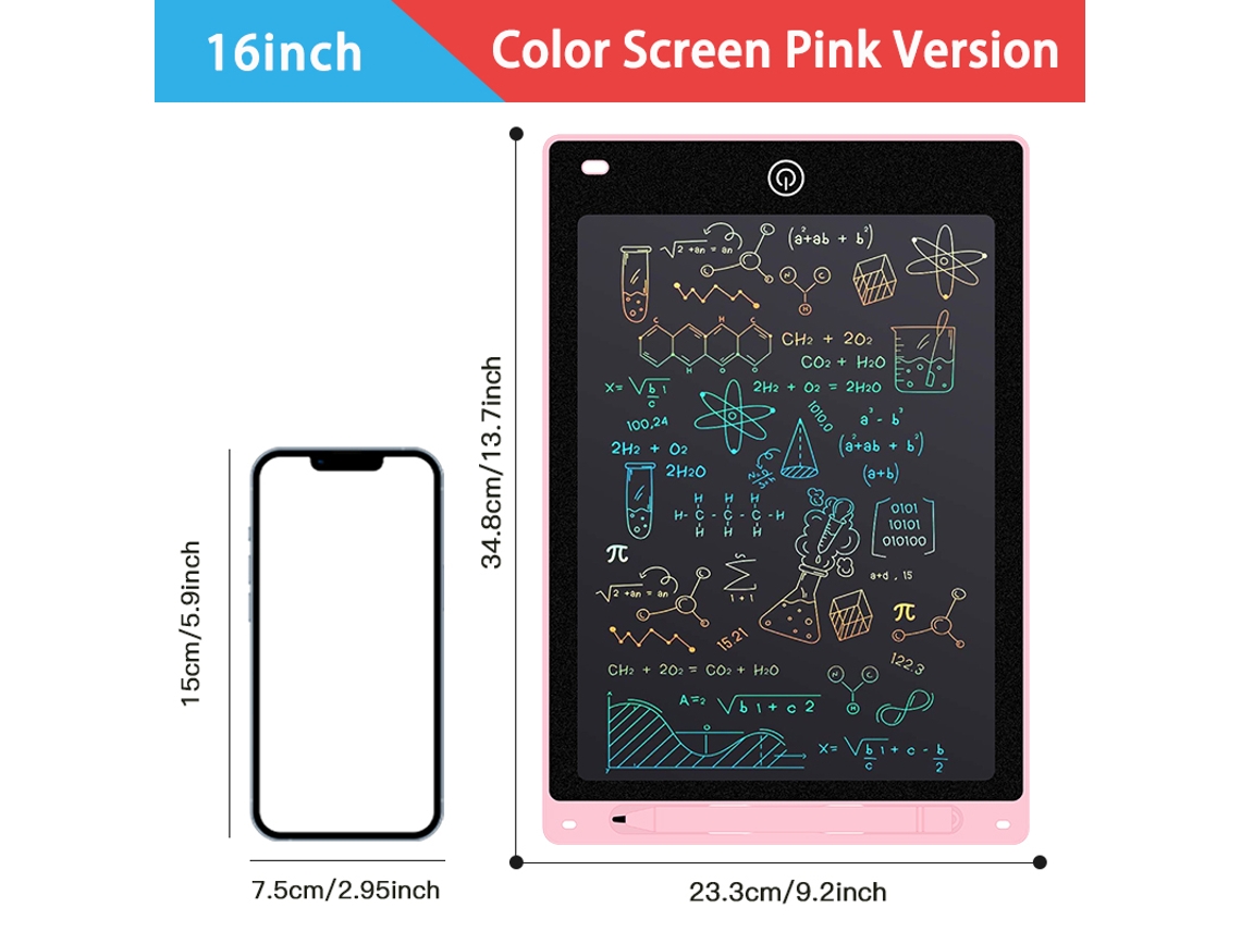 Pantalla De Dibujo Lcd 4.4/8.5/10/12/16 Pulgadas, Tableta De Escritura Mágica, Juguete Educativo, Rosa. Aeuzwr