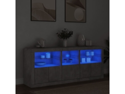 Aparador Con Luces Led Gris Hormigón 162x37x67 Cm