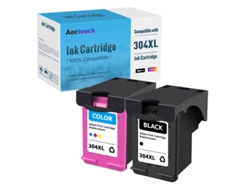 Juego de 2 cartuchos de tinta compatibles 304XL para impresoras HP304 Envy 6010, 6020, 6022, 6030, 6032, 6052, 6055, 6058 y 6075.