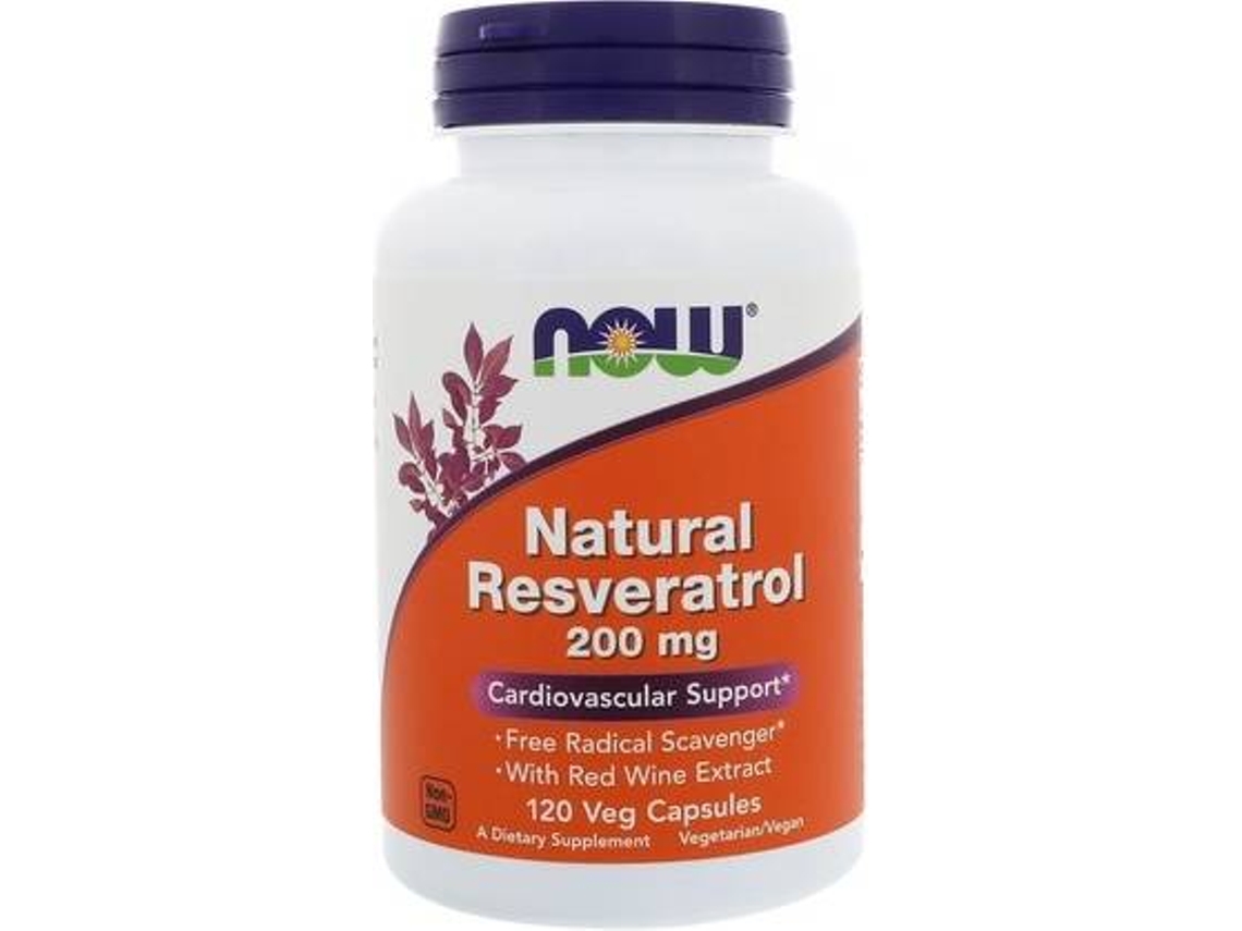 Complemento Alimentar NOW Resveratrol Natural (120 cápsulas vegetais)