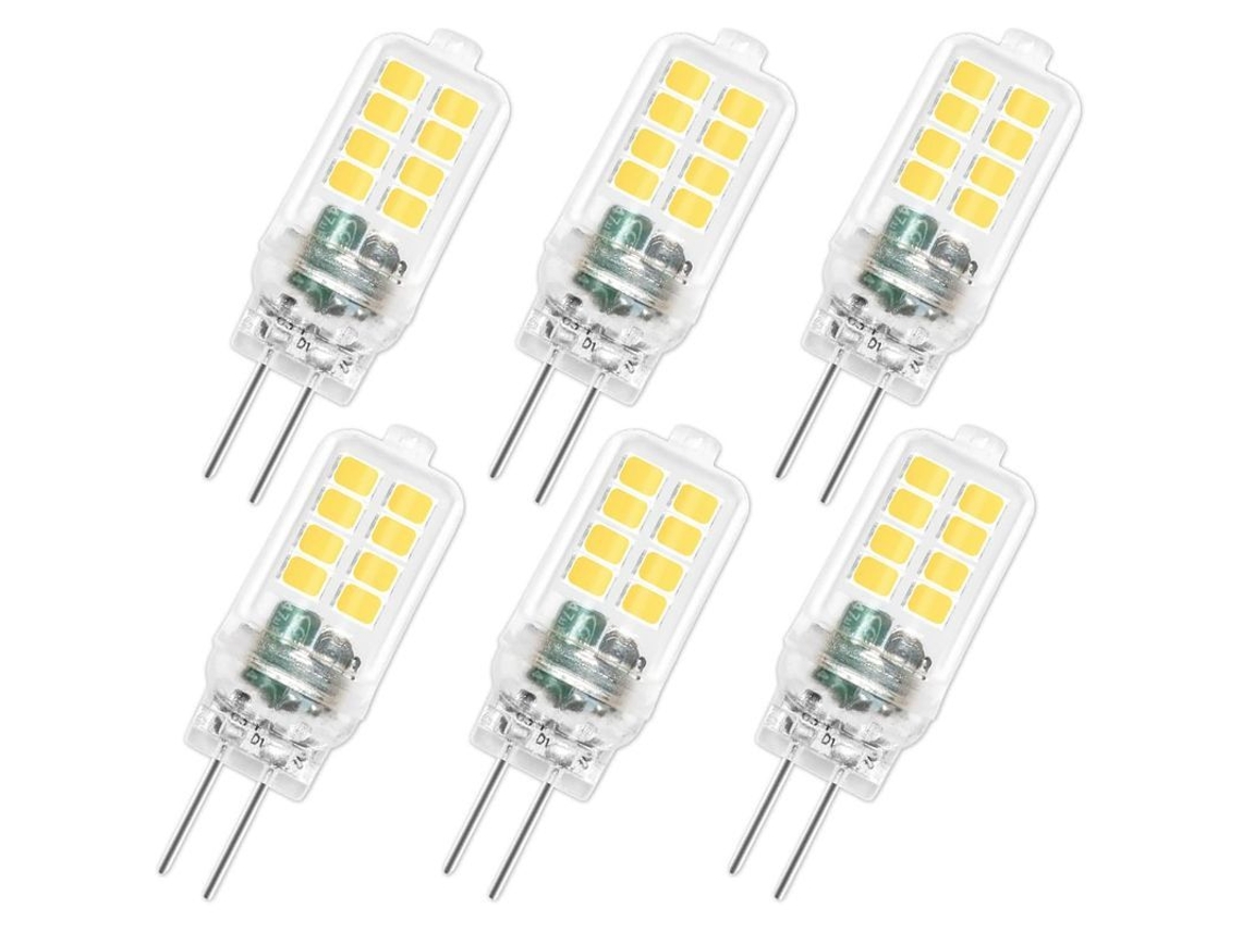 Bombilla Led G4 De 12 V, 3 W, 300 Lúmenes, Luz Blanca Fría De 6000 K, Equivalente A 25 W, Paquete De 6 Unidades.