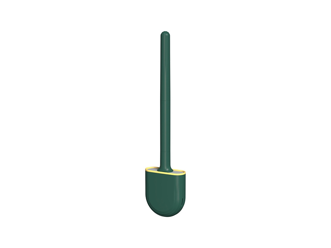 Juego de escobilla para inodoro con soporte ventilado, cerdas de silicona RNEMITERY