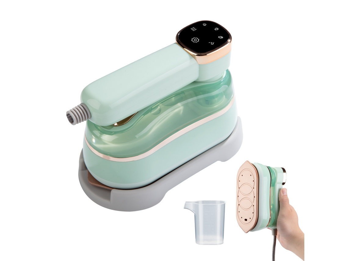 Plancha de vapor portátil con pantalla LCD para eliminar arrugas en diversas prendas Cuich (verde)