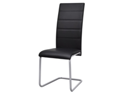 6 sillas de comedor | Silla de comedor | Silla de cocina voladiza de piel sintética negra