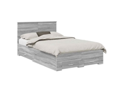 Maison Exclusive - Estructura De Cama Con Cabecera Gris Sonoma 120 X 200 Cm