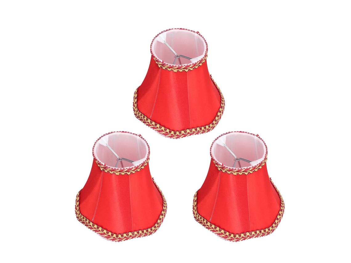 Juego de 3 pantallas de lámpara modernas E14 de tela con apliques de pared con clip CHABERLU