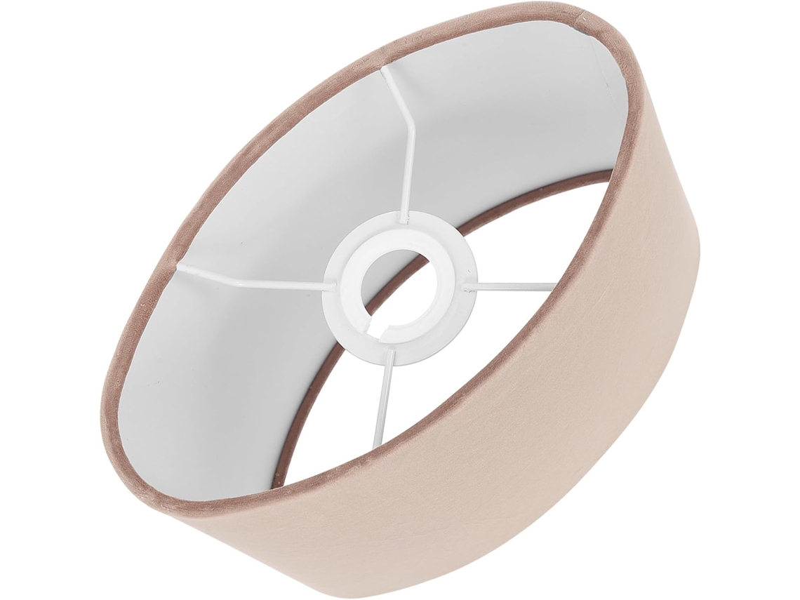 Pantalla ovalada con interior de terciopelo blanco, accesorio para lámparas de mesa y de dormitorio.