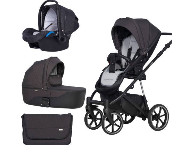 Carrito de Bebé Individual RIKO Side (Kolory 01-05) + Kite Isofix Ready Antracita