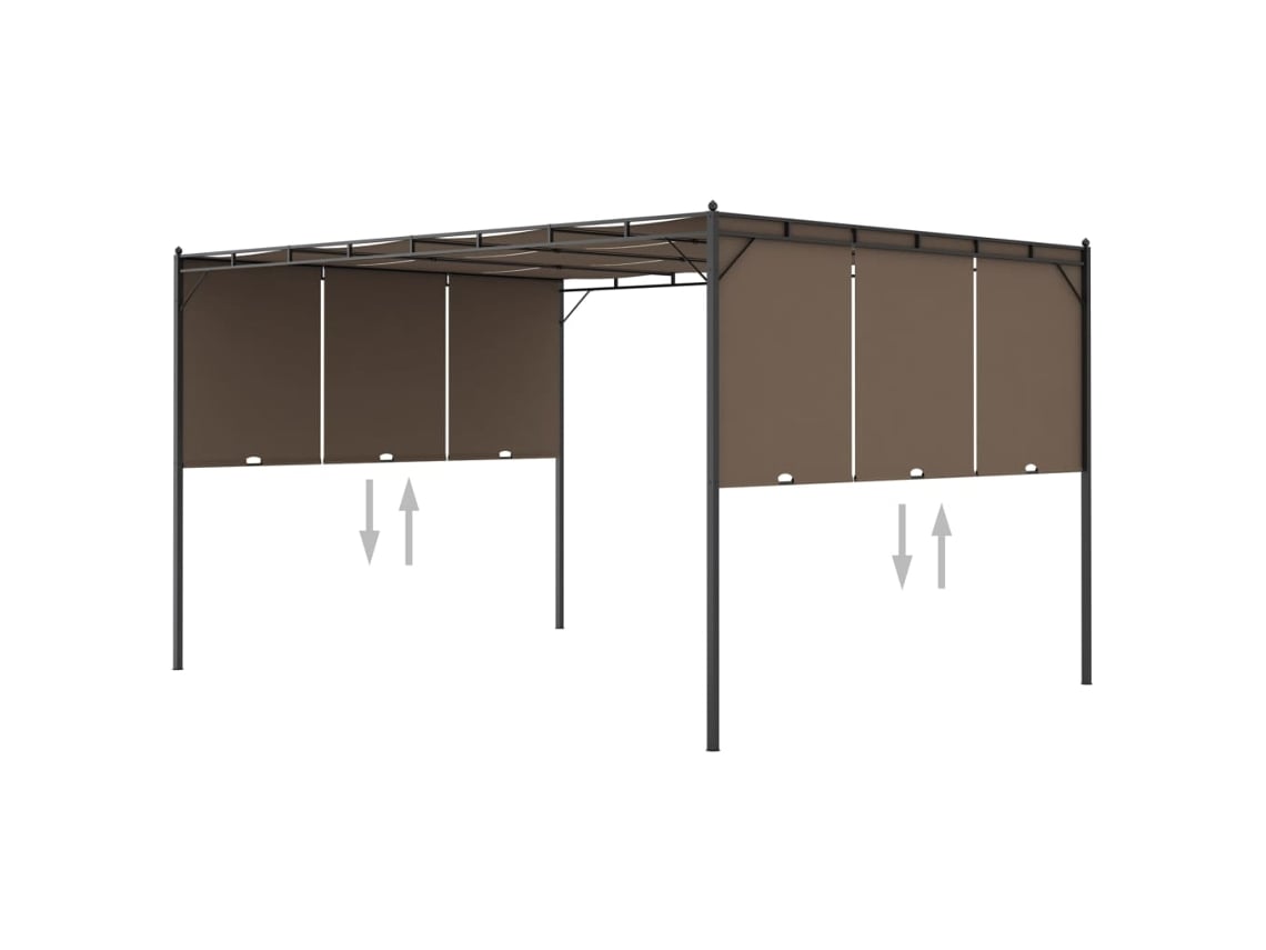 Pérgola de jardín VIDAXL Gris Topo Tela (4x3x2,25m)
