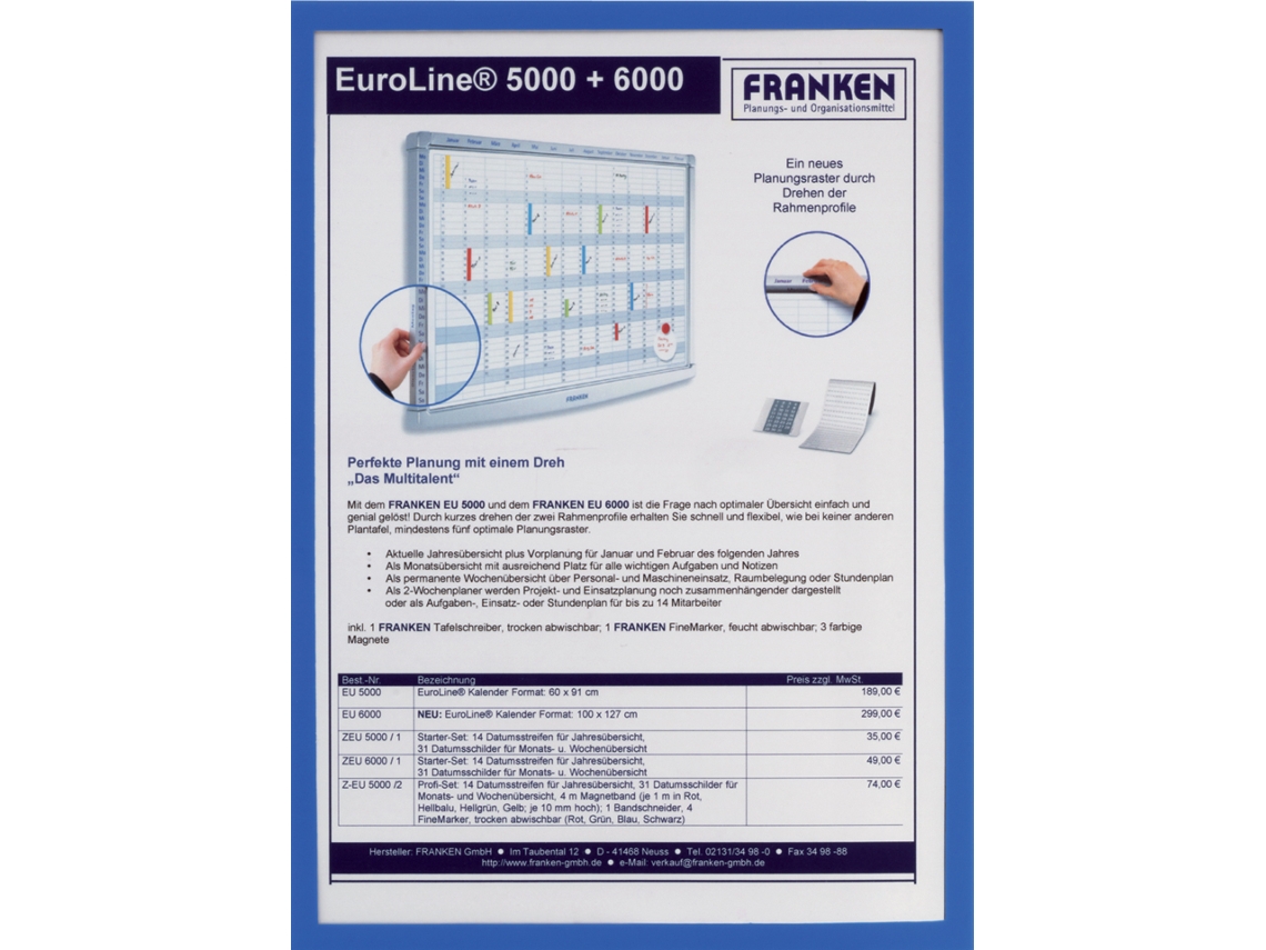 Bolsa magnética FRANKEN Frame It X-Tra! Line Din A5 azul