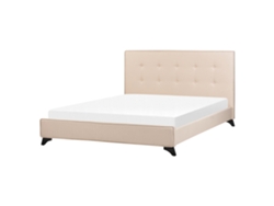 Cama con somier BELIANI Ambassador de Poliéster Beige 172x216x106