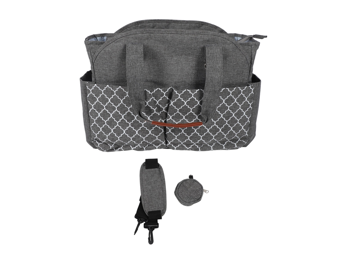 Bolso Cambiador Grande De Viaje Con Estampado Geométrico, Estuche Para Chupete Y Capacidad