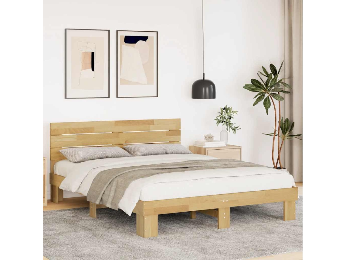Cama De Matrimonio | Cama Para Adultos | Estructura De Cama Con Cabecero Sin Colchón 160x200 Cm