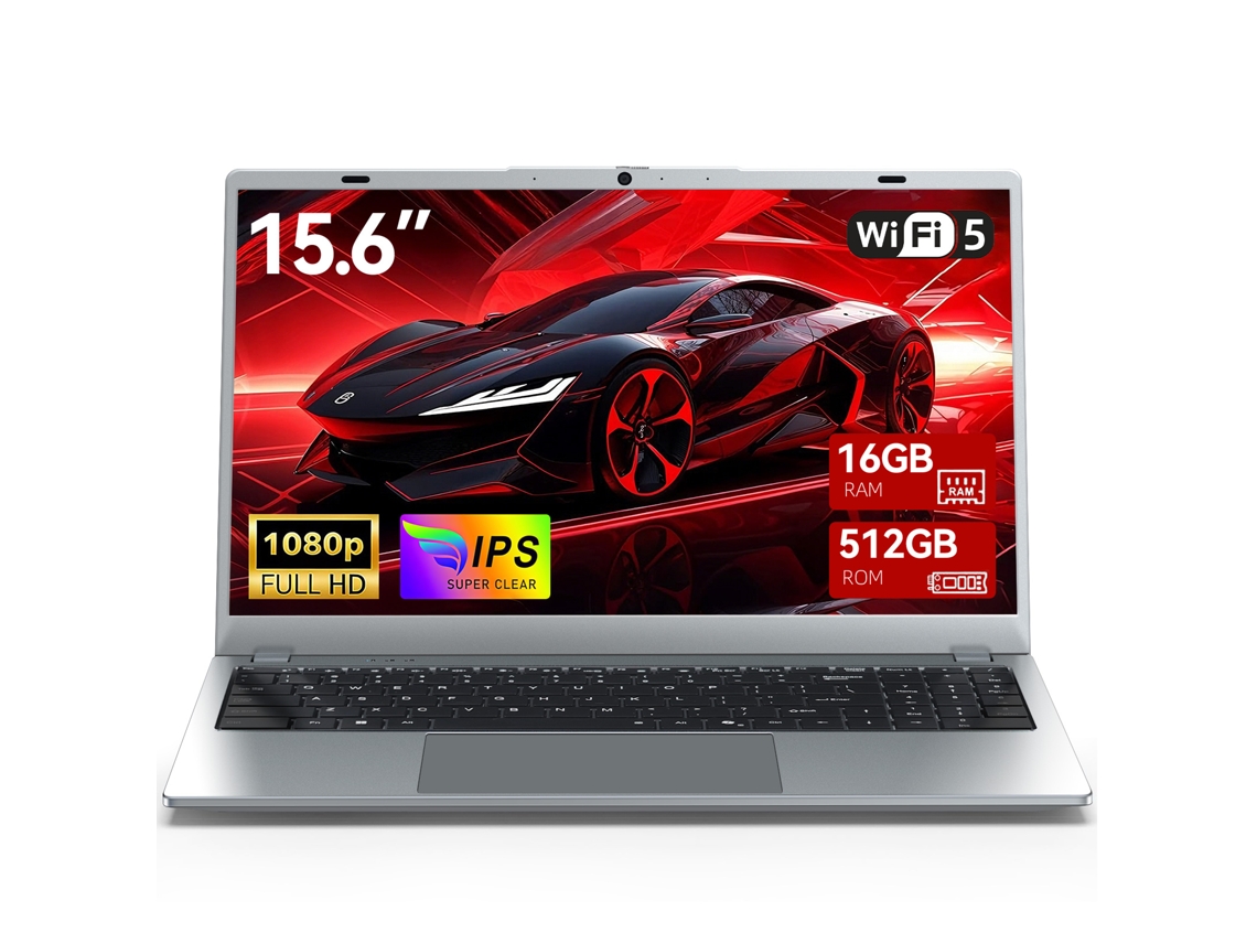 Portátil Vanwin de 15,6", 16 GB de RAM, 512 GB de SSD, procesador Intel® Pentium® Gold 6500y, Windows 11 Pro, 5000 mAh Wi-Fi 5.