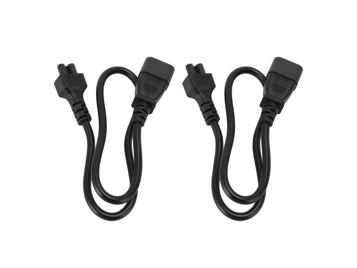 Cable Adaptador Iec 320 C14 Macho A C5 Hembra, 60 Cm, 2500 W, Pvc, Universal Para Portátiles, Monitores E Impresoras.