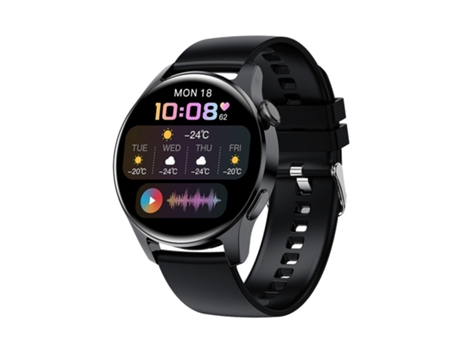 Smartwatch, pantalla curva de 1,28 pulgadas, 15 días de autonomía en espera, apto para iPhone y Android, Negro CHRONUS