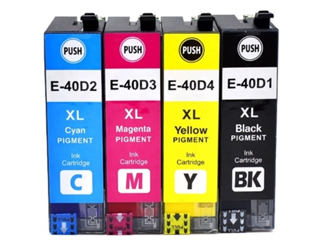 Pack 4 Cartuchos de Tinta Compatibles Epson C13T40D140 C13T40D240 C13T40D340 C13T40D440 para Sc-T2100 Sc-T3100 Sc-T5100