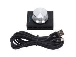 Controlador De Volume Usb Aimos Amu001bk Com Botão Knob Para Áudio, Compatível Com Windows, Android E Mac