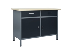 Banco de trabajo 120x60x85 cm Acero Negro DKD HOME DECOR