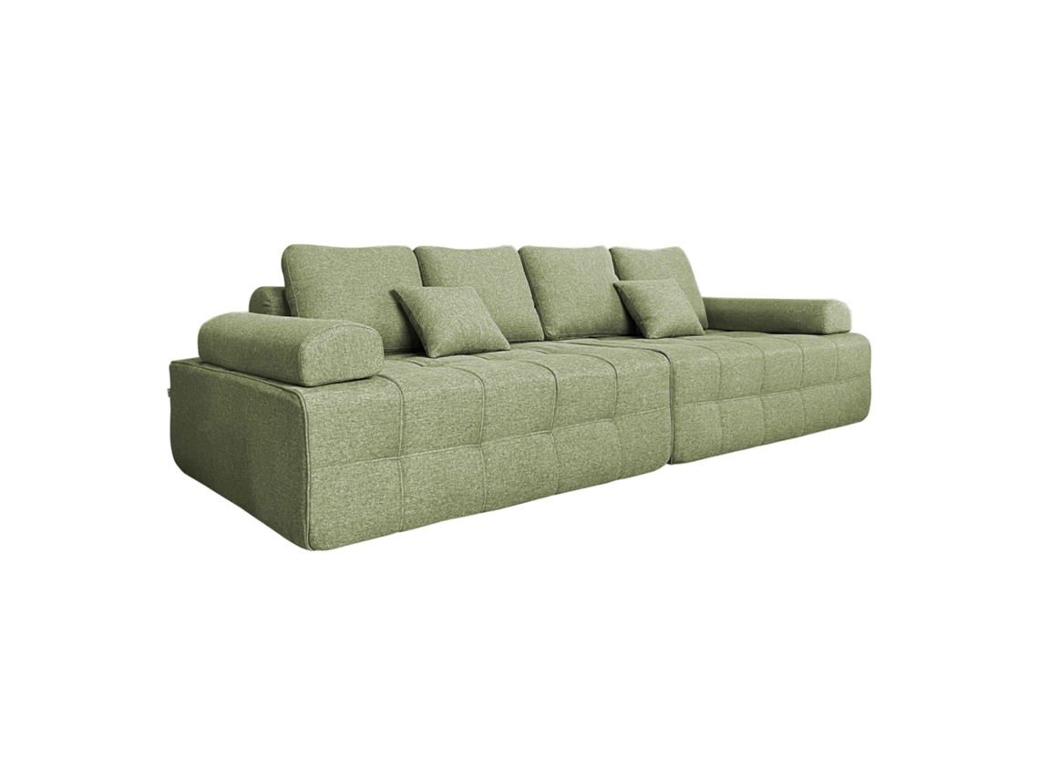 Sofá modular de tela Oviala de 4 plazas con cojines