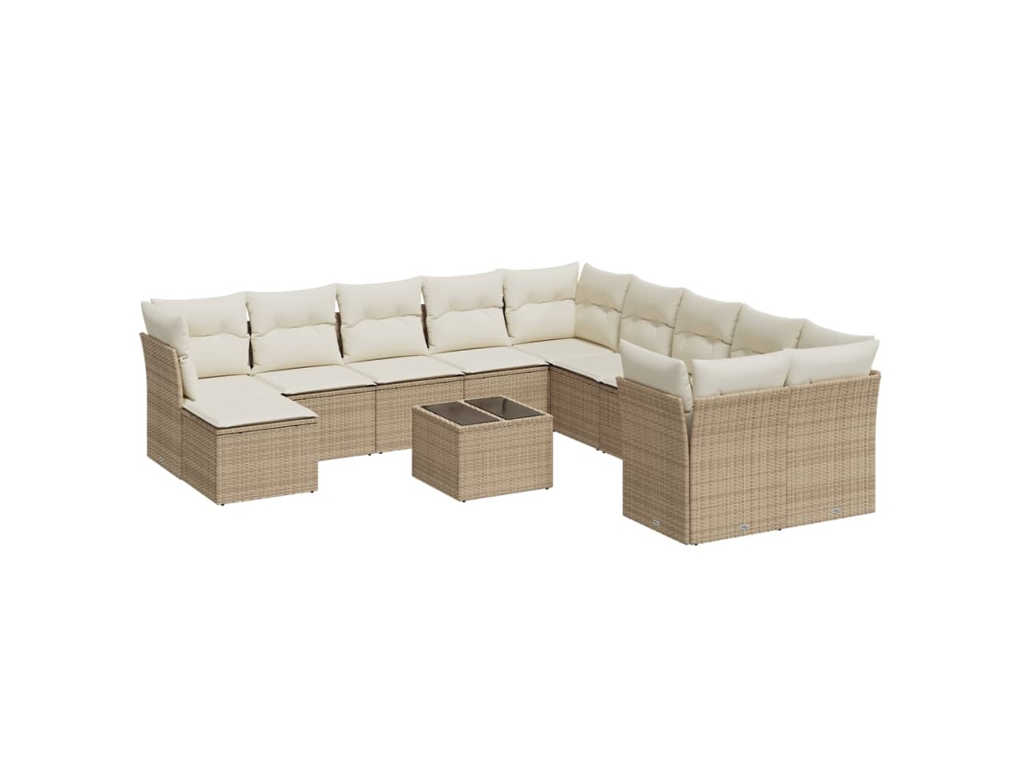 Maison Exclusive - Set De Sofás De Jardín 12 Pzas Y Cojines Ratán Sintético Marrón