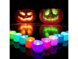 Velas LED de té con 7 colores cambiantes, funciona con pilas para Halloween, calabazas, Navidad y fiestas, paquete de 24