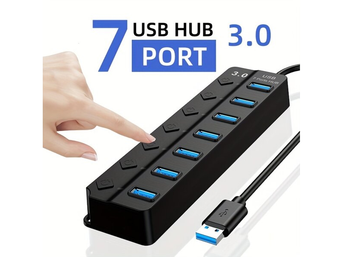 Concentrador USB 3.0 de 7 puertos con indicador LED Tadvyyvayotoy