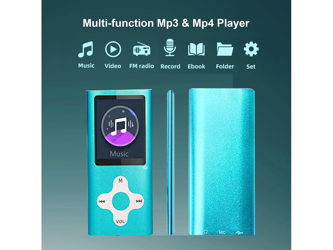 Reproductor MP3 Bluetooth portátil con 16 GB, tarjeta de memoria, radio FM, grabación, vídeo, hasta 128 GB, rosa HEXINYIGJLY