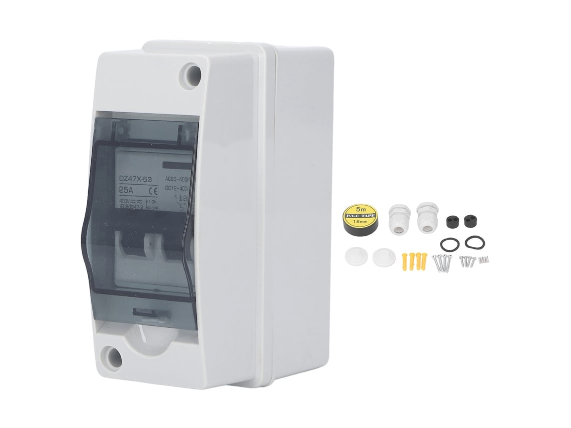 Disyuntor miniatura Veloriskku DC 2P 25A IP65 resistente al agua para sistemas fotovoltaicos solares 12V-400V DC 90-400V CA