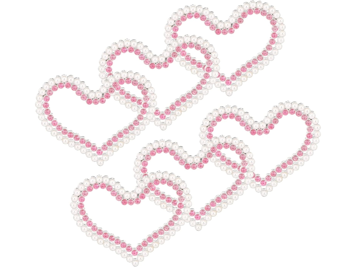 10 Parches Decorativos Con Forma De Corazón Hechos De Diamantes De Imitación Para Ropa Y Accesorios De Calzado.