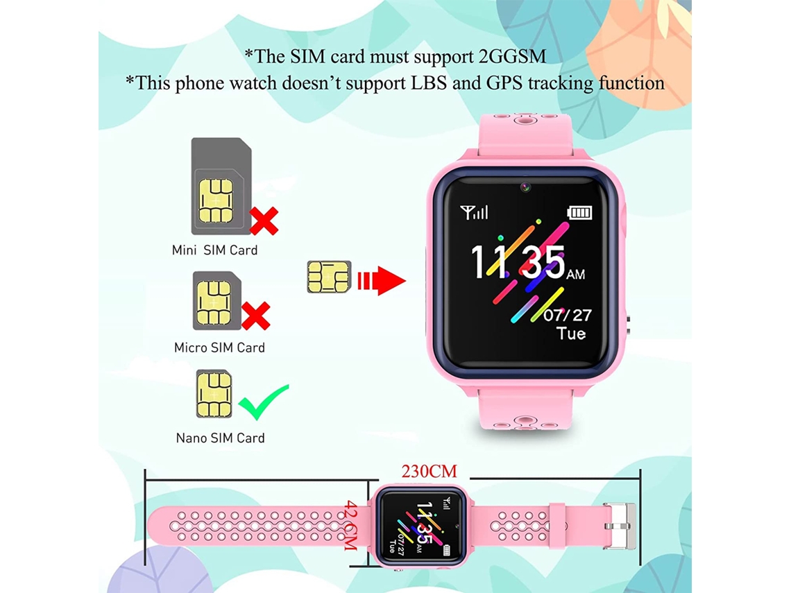 Reloj Inteligente Para Niños Con Pantalla Táctil Hd Ips, 2g, Doble Llamada, Resistente Al Agua, Cámara Y Juguetes.