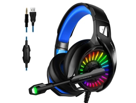 Auriculares Gaming con Micrófono Compatibles con Laptop Ps4 Ps5 Xbox One Pc Rgb Auriculares con Luz Led Micrófono con Cancelación BISBISOUS