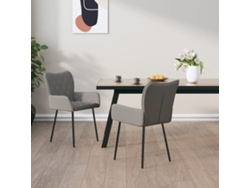 Sillas de comedor 2 piezas Tela gris claro Wsd6860 Lovely Home