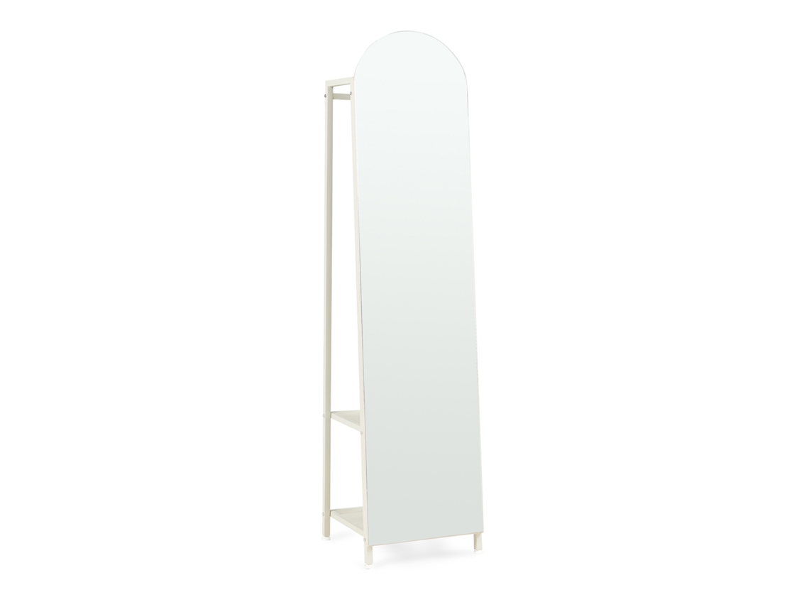 Espejo de cuerpo entero Frenraby 2 en 1 con estantes 165x40x35 cm - Color arena [EN.CASA]