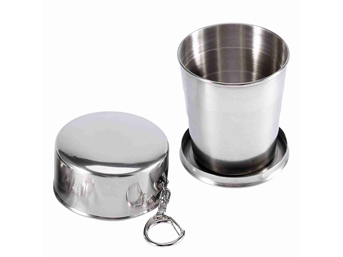 Taza Plegable De Acero Inoxidable Para Viajes Y Camping Telescópica Portátil