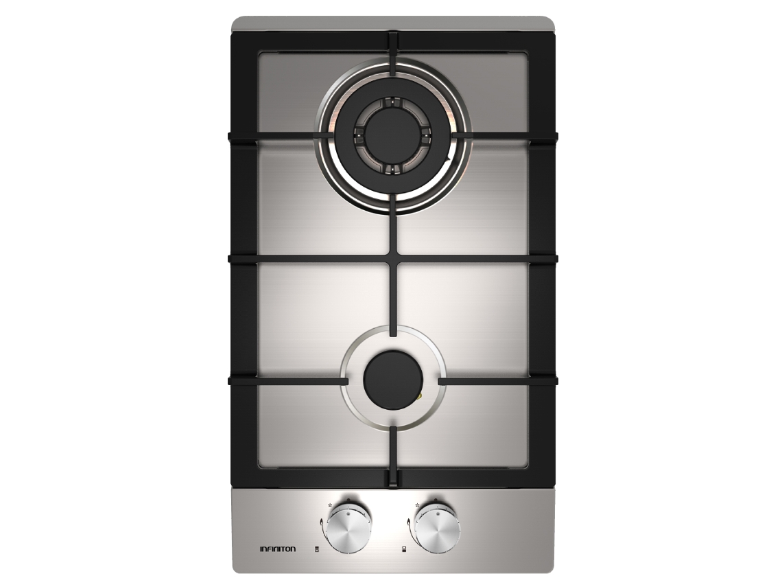 Placa de Gas INFINITON GAS-IX02 (Gas Natural y Butano-Propano - 30 cm - Inox)