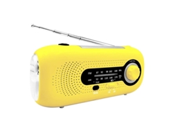 Radio solar de emergencia multifuncional BESTVITE de 2000 mAh con manivela y linterna (amarilla)