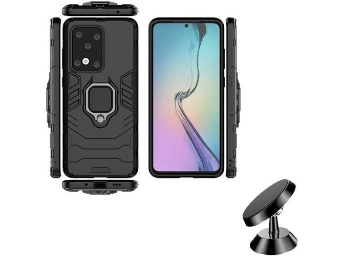 Kit Carcasa y Protector de Cristal Templado Samsung Galaxy S20 Ultra Defender Negro